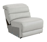 Draper Smoke Leatherette 6-Pc Dual Power Reclining Sectional with 2 Power Recliners