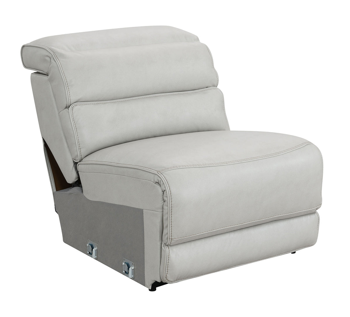 Draper Smoke Leatherette 6-Pc Dual Power Reclining Sectional with 2 Power Recliners