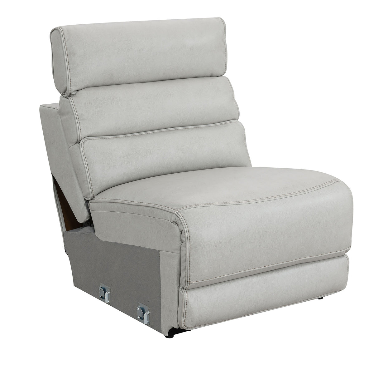 Draper Smoke Leatherette 6-Pc Dual Power Reclining Sectional with 2 Power Recliners