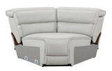 Draper Smoke Leatherette 6-Pc Dual Power Reclining Sectional with 2 Power Recliners