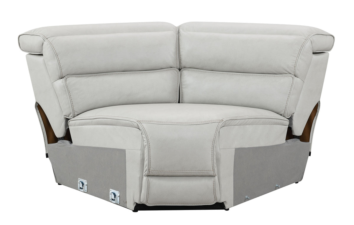 Draper Smoke Leatherette 6-Pc Dual Power Reclining Sectional with 2 Power Recliners