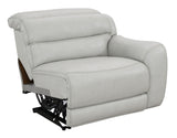 Draper Smoke Leatherette 6-Pc Dual Power Reclining Sectional with 2 Power Recliners