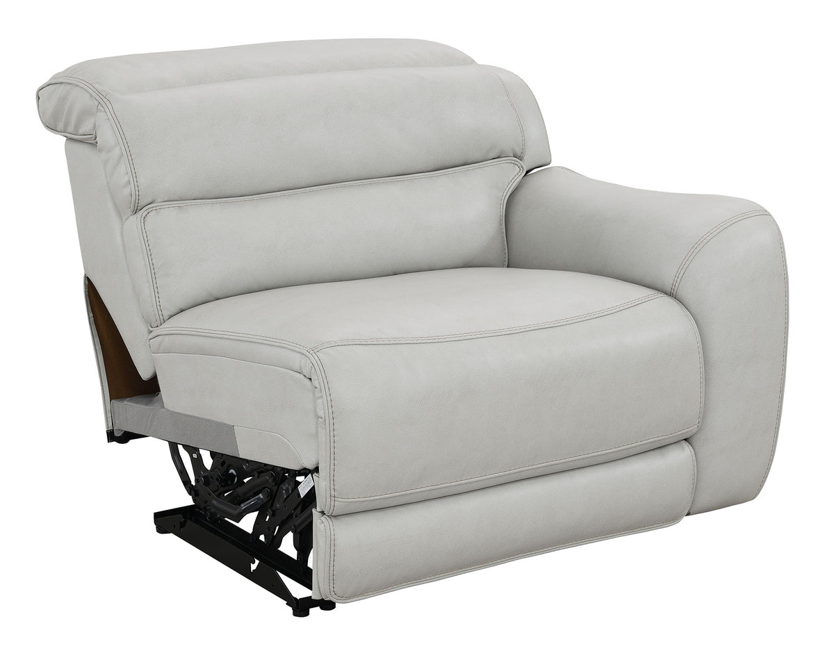 Draper Smoke Leatherette 6-Pc Dual Power Reclining Sectional with 2 Power Recliners