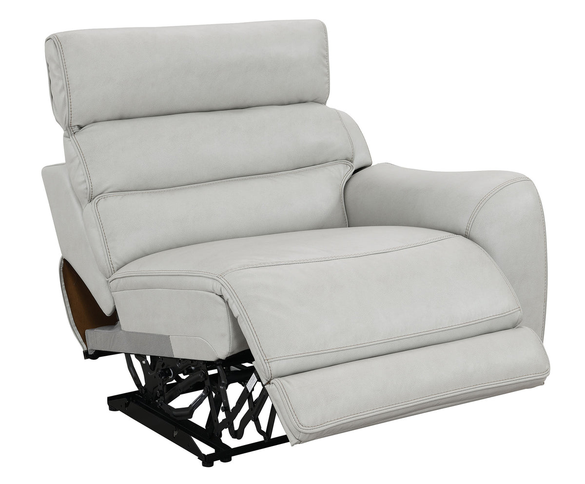 Draper Smoke Leatherette 6-Pc Dual Power Reclining Sectional with 2 Power Recliners