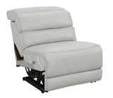 Draper Smoke Leatherette 6-Pc Dual Power Reclining Sectional with 3 Power Recliners
