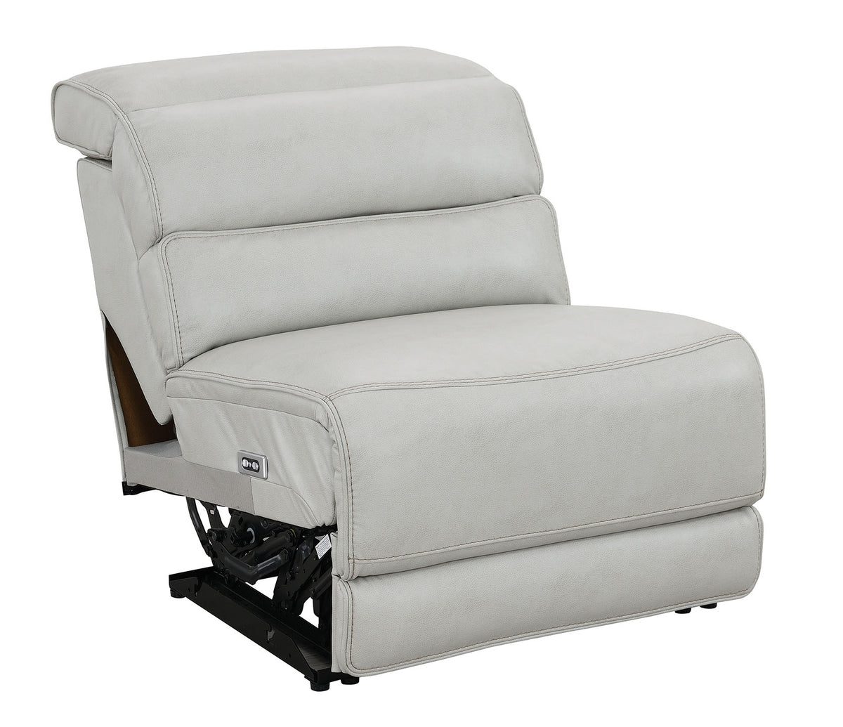 Draper Smoke Leatherette 6-Pc Dual Power Reclining Sectional with 3 Power Recliners