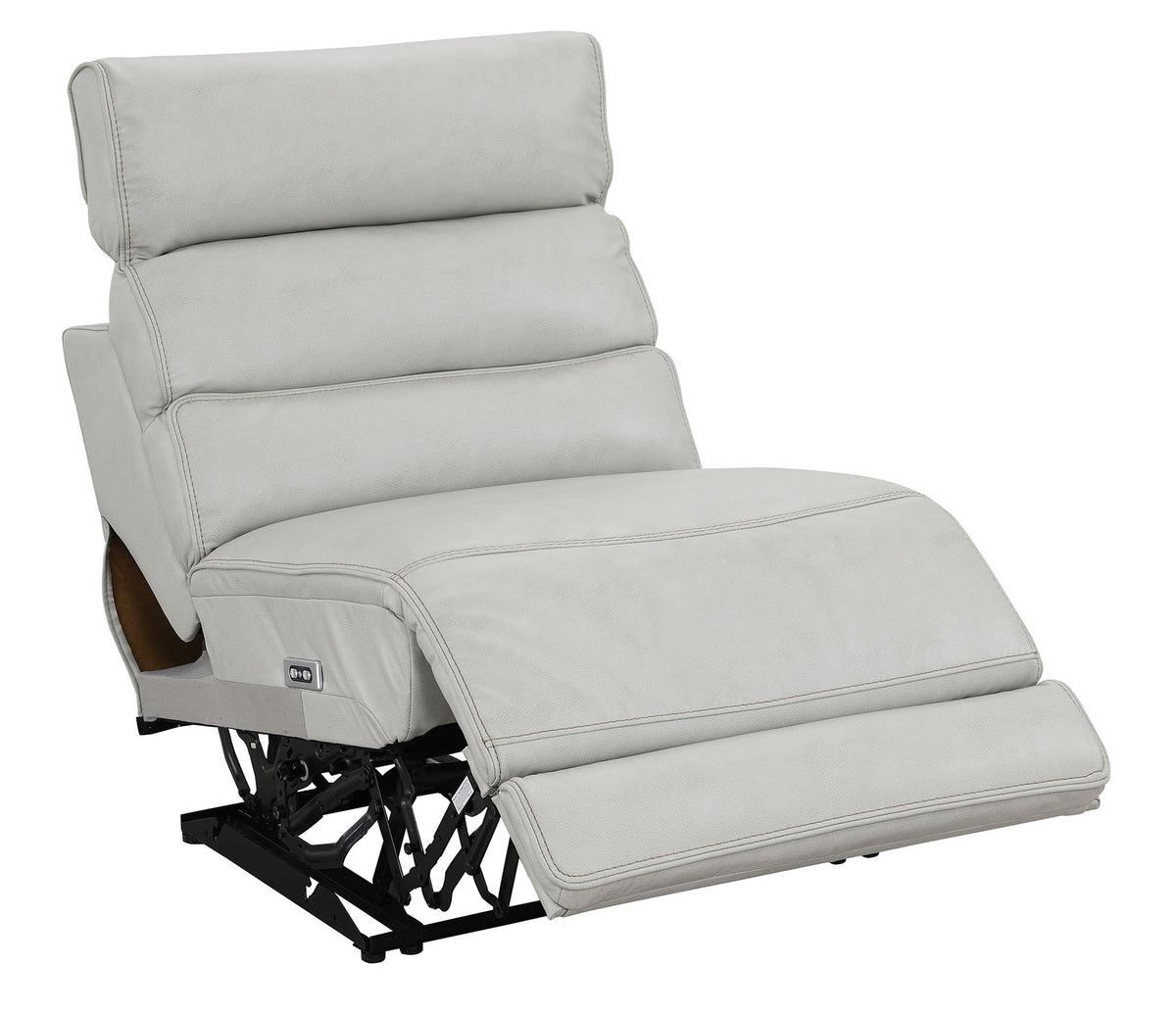 Draper Smoke Leatherette 6-Pc Dual Power Reclining Sectional with 3 Power Recliners