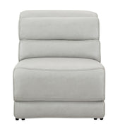 Draper Smoke Leatherette 6-Pc Dual Power Reclining Sectional with 3 Power Recliners