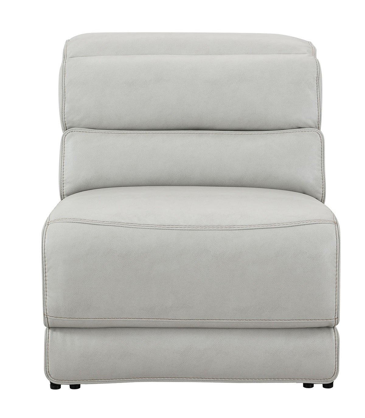Draper Smoke Leatherette 6-Pc Dual Power Reclining Sectional with 3 Power Recliners