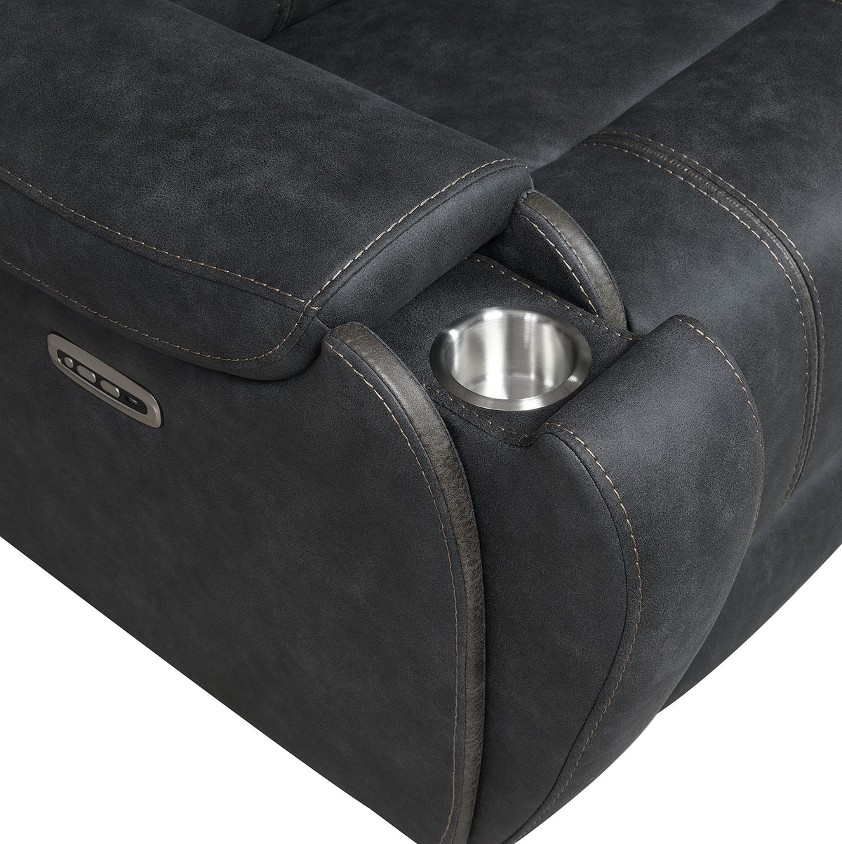 Tooele Graphite Fabric Dual Power Reclining Sofa