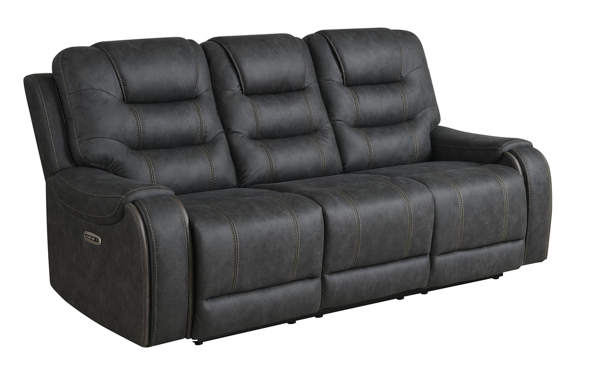 Tooele Graphite Fabric Dual Power Reclining Sofa