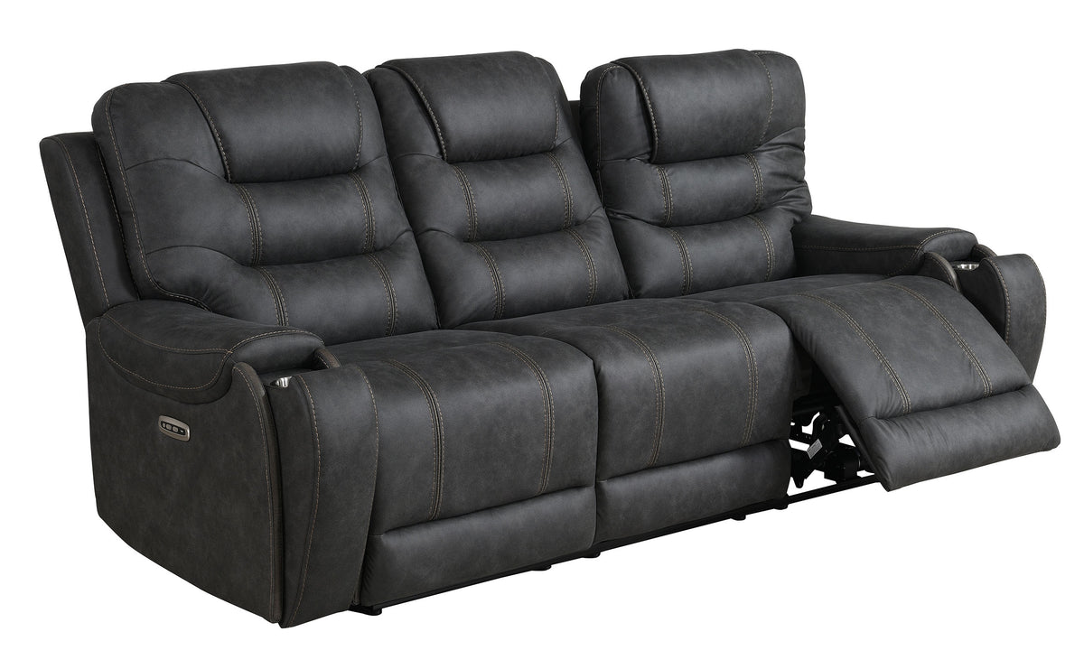 Tooele Graphite Fabric Dual Power Reclining Sofa