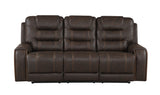 Cedar Brown Fabric Dual Power Reclining Sofa