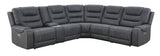 Tooele Graphite Fabric 6-Pc Dual Power Reclining Sectional with 3 Power Recliners