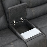 Tooele Graphite Fabric 6-Pc Dual Power Reclining Sectional with 3 Power Recliners