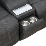 Tooele Graphite Fabric 6-Pc Dual Power Reclining Sectional with 3 Power Recliners