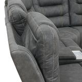 Tooele Graphite Fabric 6-Pc Dual Power Reclining Sectional with 3 Power Recliners