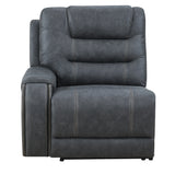 Tooele Graphite Fabric 6-Pc Dual Power Reclining Sectional with 3 Power Recliners