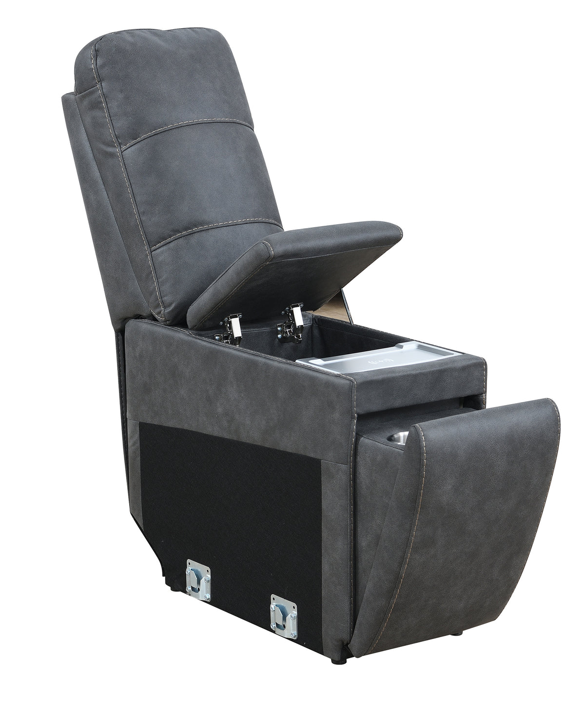 Tooele Graphite Fabric 6-Pc Dual Power Reclining Sectional with 3 Power Recliners