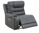 Tooele Graphite Fabric 6-Pc Dual Power Reclining Sectional with 3 Power Recliners