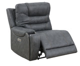 Tooele Graphite Fabric 6-Pc Dual Power Reclining Sectional with 3 Power Recliners