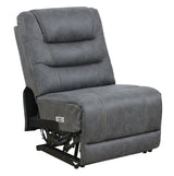 Tooele Graphite Fabric 6-Pc Dual Power Reclining Sectional with 3 Power Recliners
