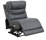 Tooele Graphite Fabric 6-Pc Dual Power Reclining Sectional with 3 Power Recliners