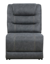 Tooele Graphite Fabric 6-Pc Dual Power Reclining Sectional with 3 Power Recliners