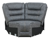Tooele Graphite Fabric 6-Pc Dual Power Reclining Sectional with 3 Power Recliners