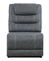 Tooele Graphite Fabric 6-Pc Dual Power Reclining Sectional with 3 Power Recliners