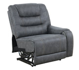 Tooele Graphite Fabric 6-Pc Dual Power Reclining Sectional with 3 Power Recliners