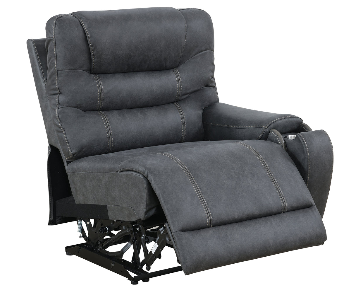 Tooele Graphite Fabric 6-Pc Dual Power Reclining Sectional with 3 Power Recliners