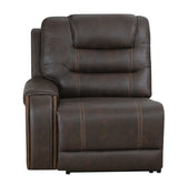 Cedar Brown Fabric 6-Pc Dual Power Reclining Sectional with 2 Power Recliners