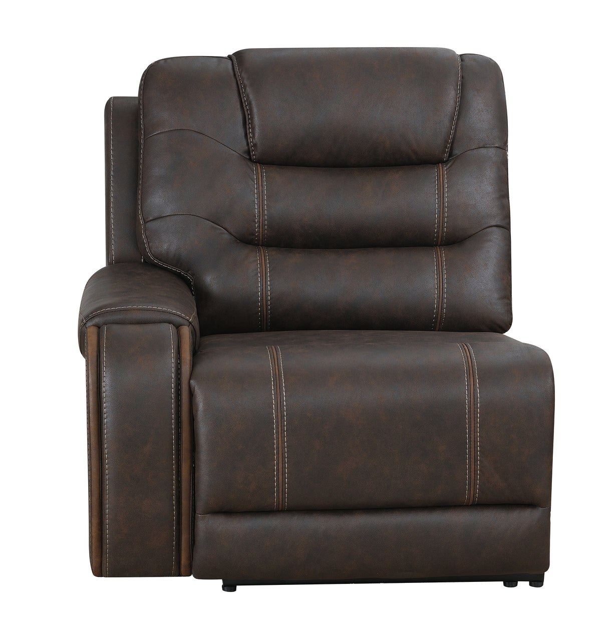 Cedar Brown Fabric 6-Pc Dual Power Reclining Sectional with 2 Power Recliners