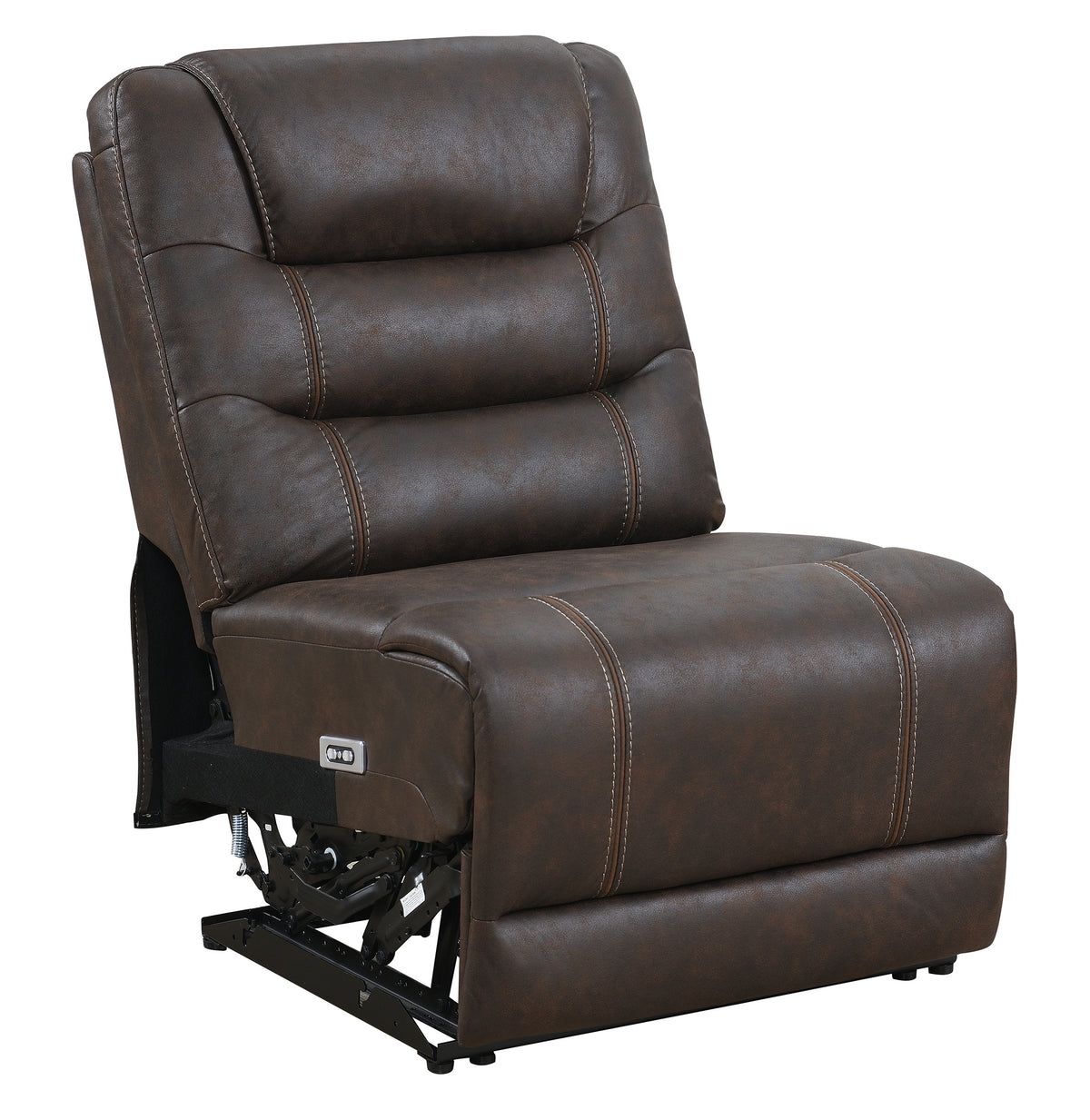 Cedar Brown Fabric 6-Pc Dual Power Reclining Sectional with 2 Power Recliners