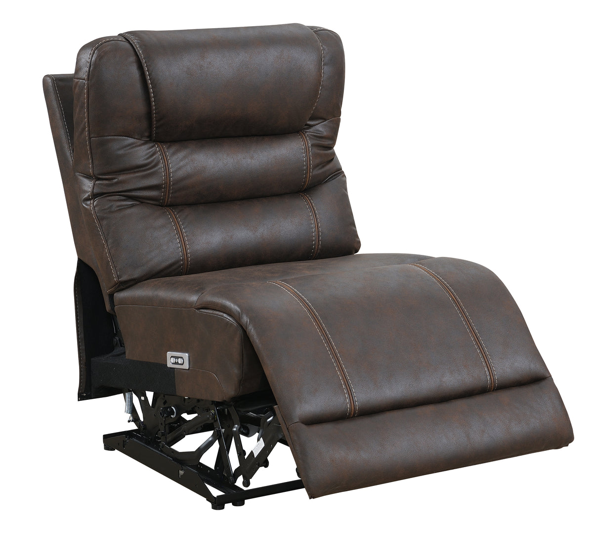 Cedar Brown Fabric 6-Pc Dual Power Reclining Sectional with 3 Power Recliners
