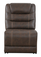 Cedar Brown Fabric 6-Pc Dual Power Reclining Sectional with 3 Power Recliners