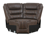 Cedar Brown Fabric 6-Pc Dual Power Reclining Sectional with 2 Power Recliners
