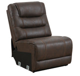 Cedar Brown Fabric 6-Pc Dual Power Reclining Sectional with 2 Power Recliners