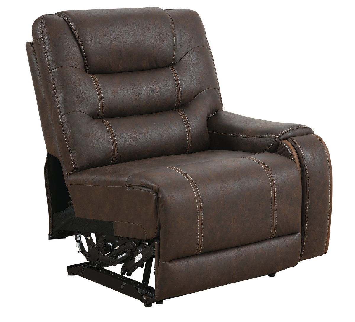 Cedar Brown Fabric 6-Pc Dual Power Reclining Sectional with 2 Power Recliners