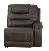 Cedar Brown Fabric 6-Pc Dual Power Reclining Sectional with 2 Power Recliners