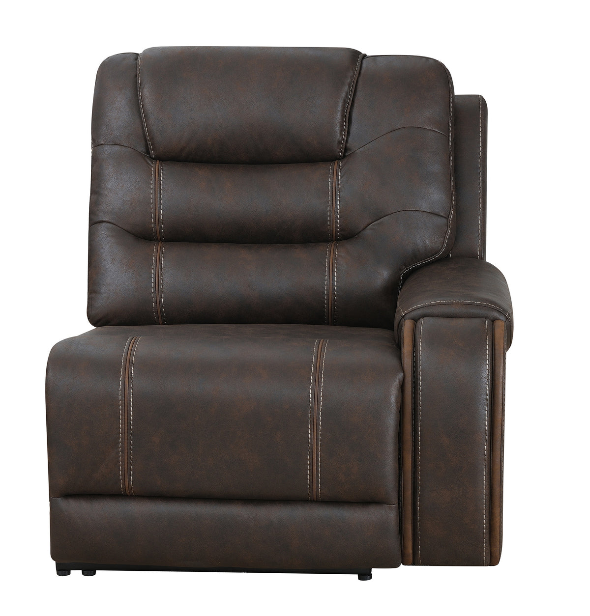 Cedar Brown Fabric 6-Pc Dual Power Reclining Sectional with 2 Power Recliners