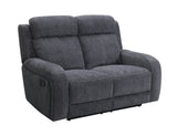 Moab Charcoal Fabric Reclining Loveseat