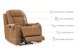 Card Player Cappuccino Power Recliner - Ornate Home