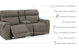 Starbot Fossil 3-Piece Power Reclining Sectional Loveseat with Console - Ornate Home