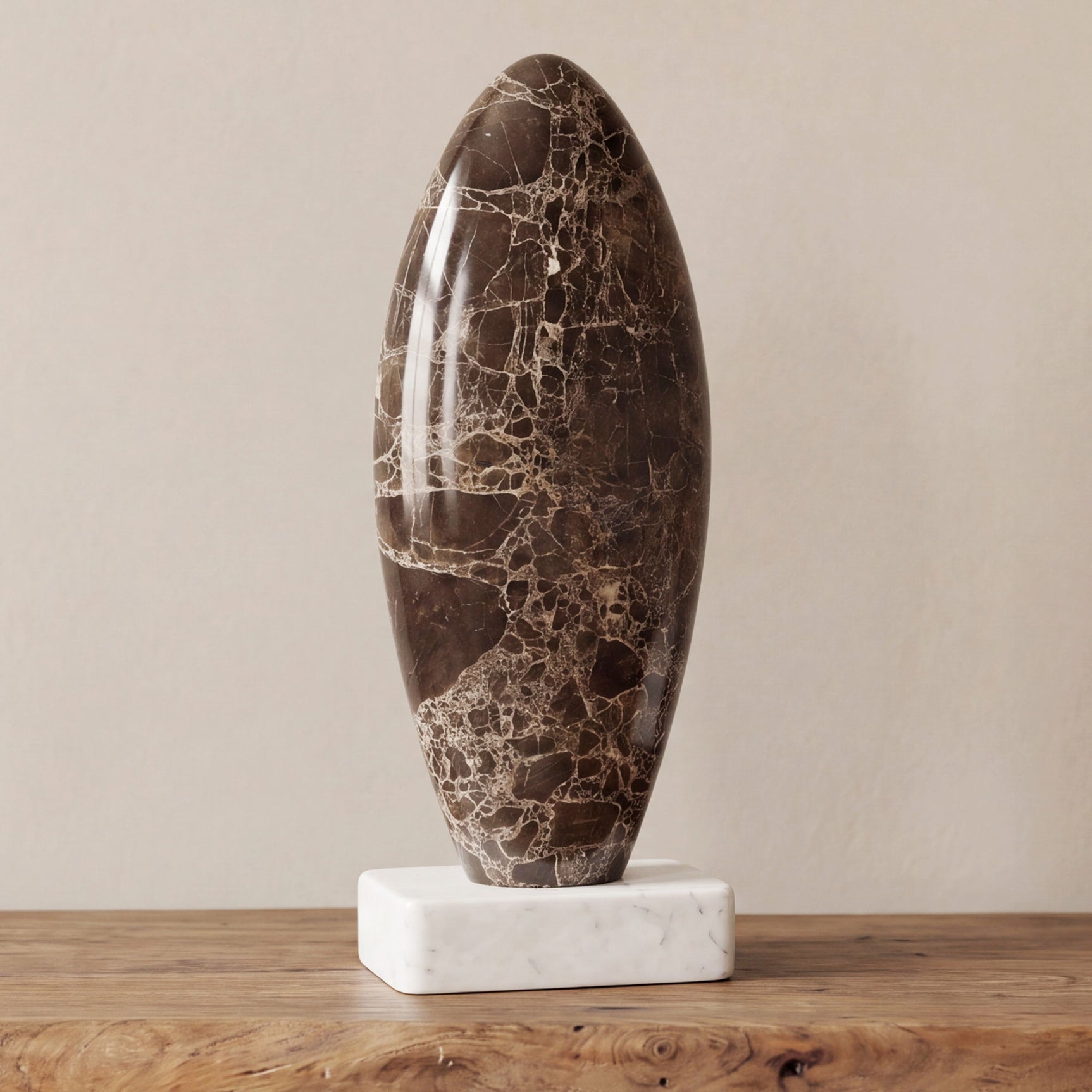 Boda Brown Dark Emperador Marble Sculpture