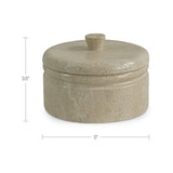 Valencia Beige Round Travertine Box