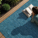 Alora Aqua Outdoor Area Rug | UV-Protected Jute-Look