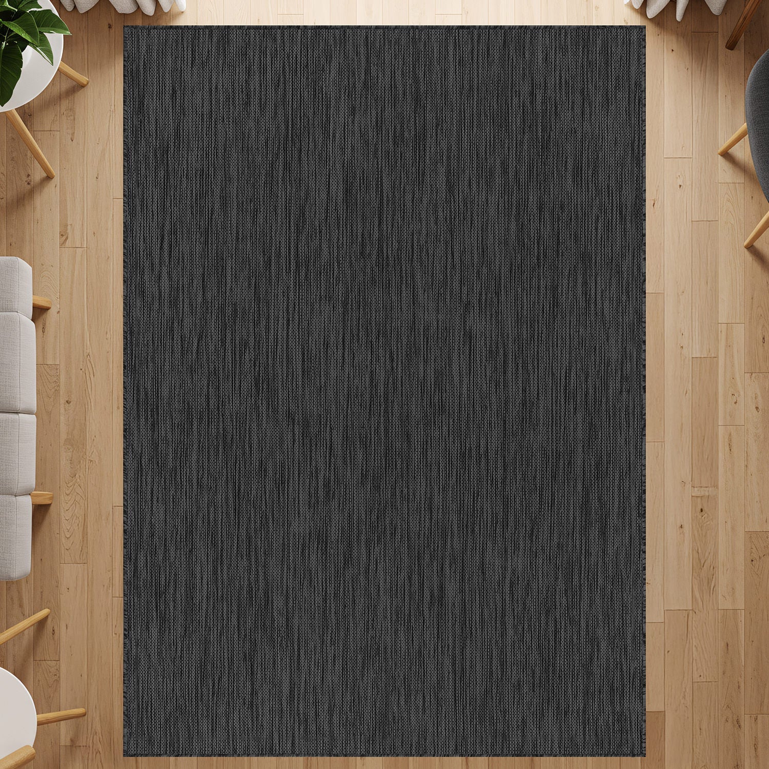 Alora Dark Gray Outdoor Rug | Heavy-Duty Patio Essential