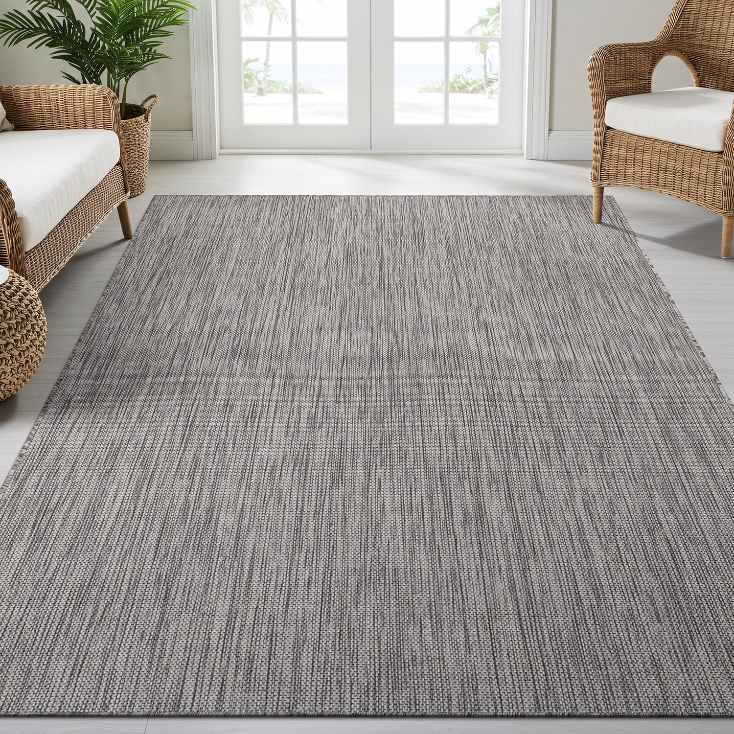 Alora Gray Outdoor Area Rug | Modern Weatherproof Rug